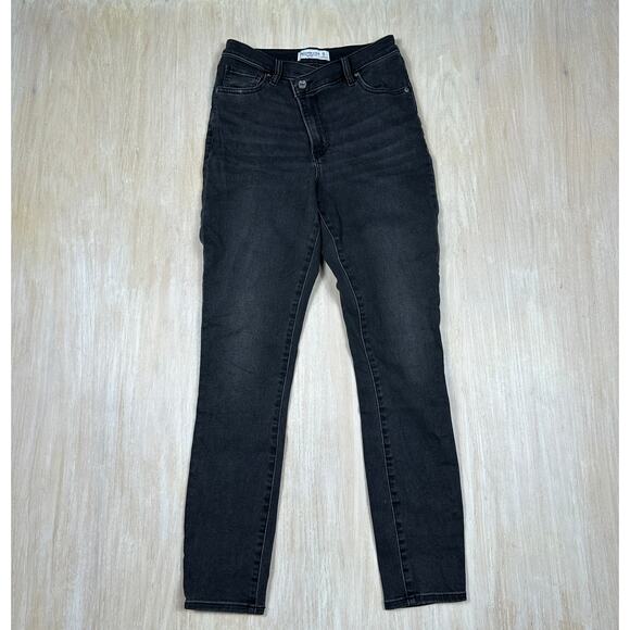 Abercrombie & Fitch The Super Skinny Ankle HIgh Rise Asymmetric Button Jeans 27 - Picture 1 of 15